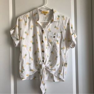 Pineapple Button Down Blouse